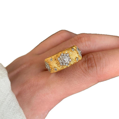 Women's Kaleidoscope Filigree Zircon Open Ring